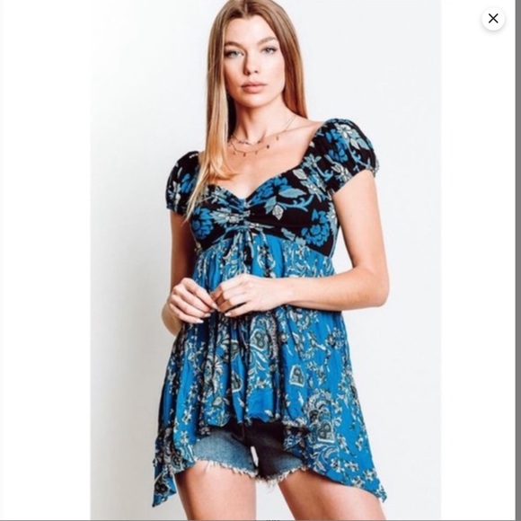 🆕FREE PEOPLE BABYDOLL HAWAIIAN COMBO TOP(Sz. XS) - Picture 3 of 13